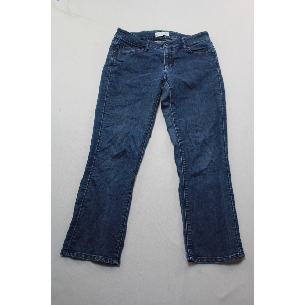 LOFT Modern Bootcut Jeans Womens 4P Blue Excellent Dark Wash Stretch Denim